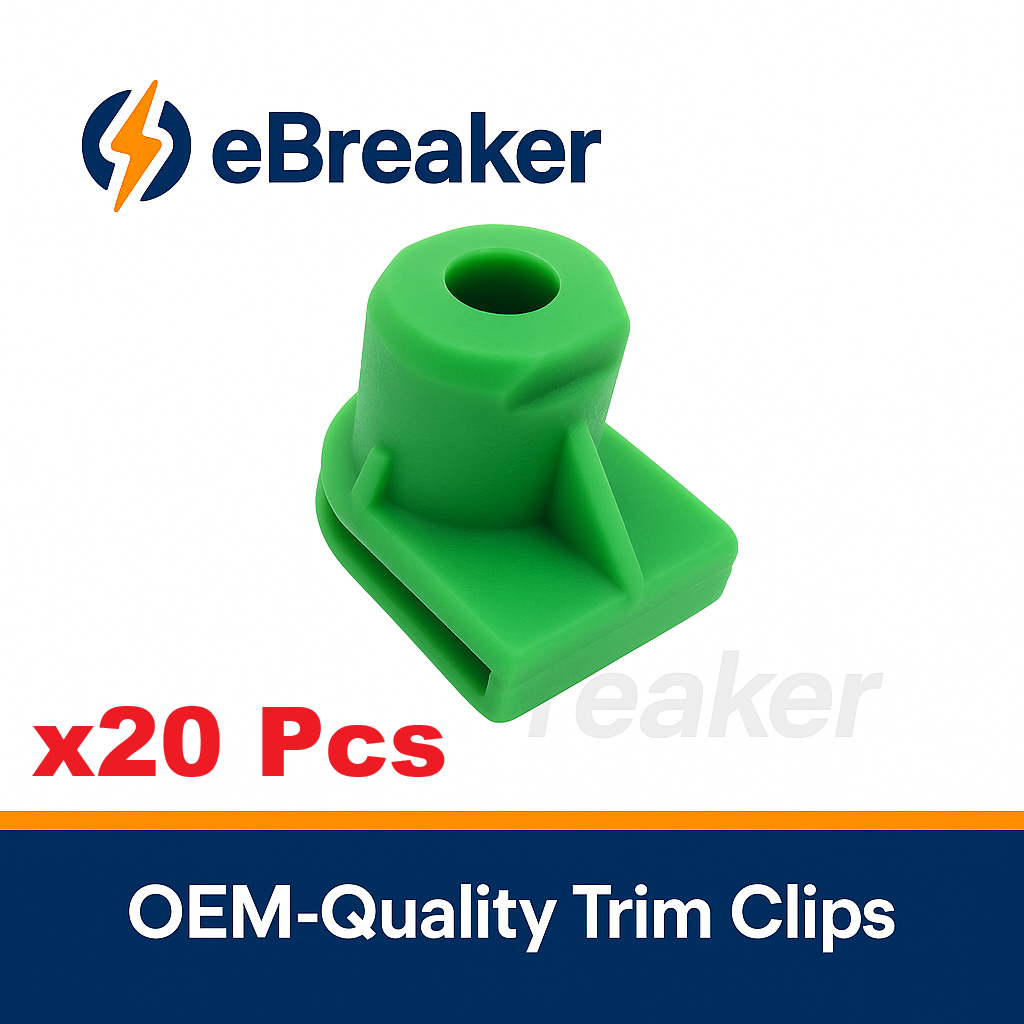 Green Plastic Spire C-Clip - Bumper & Trim Panel Fastener