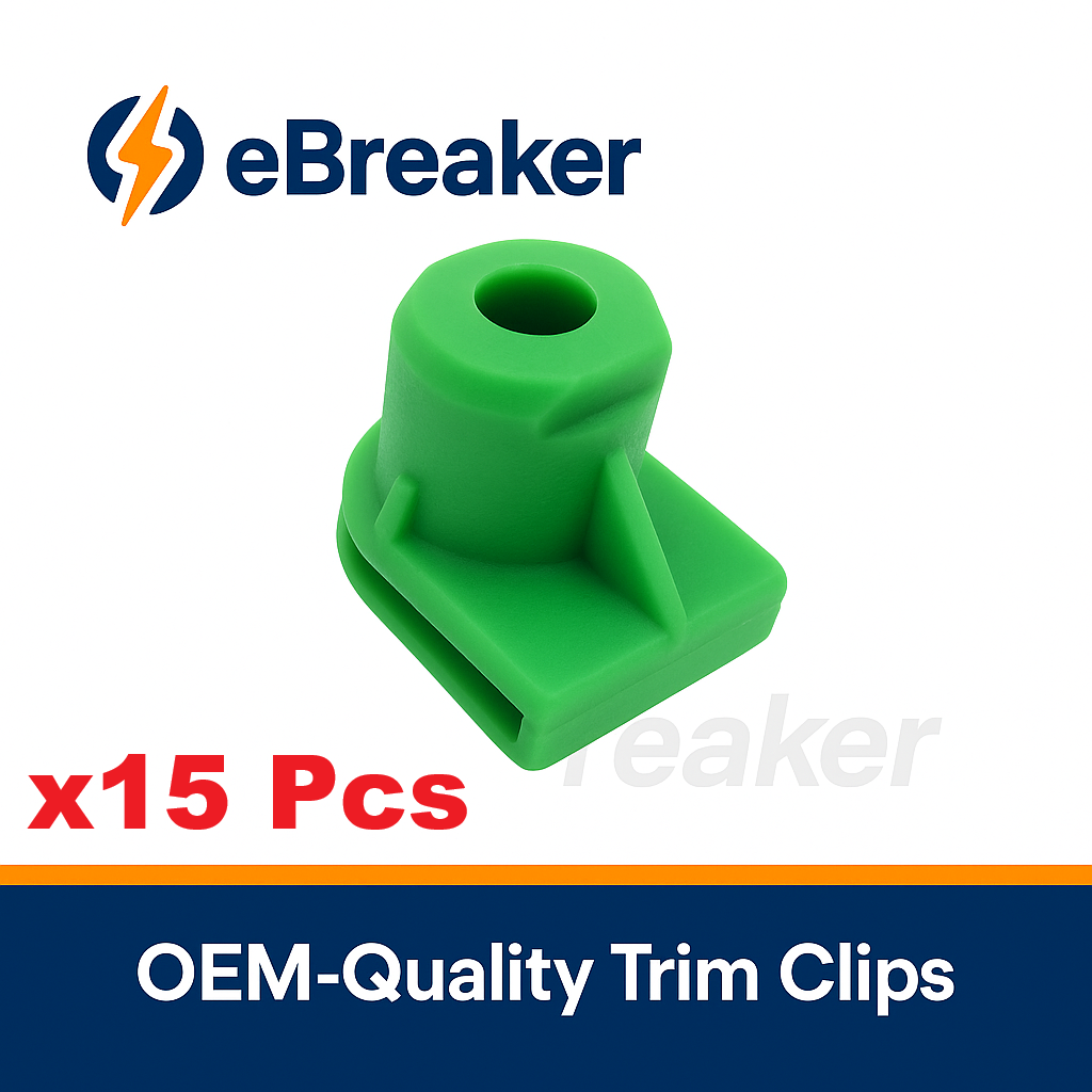 Green Plastic Spire C-Clip - Bumper & Trim Panel Fastener