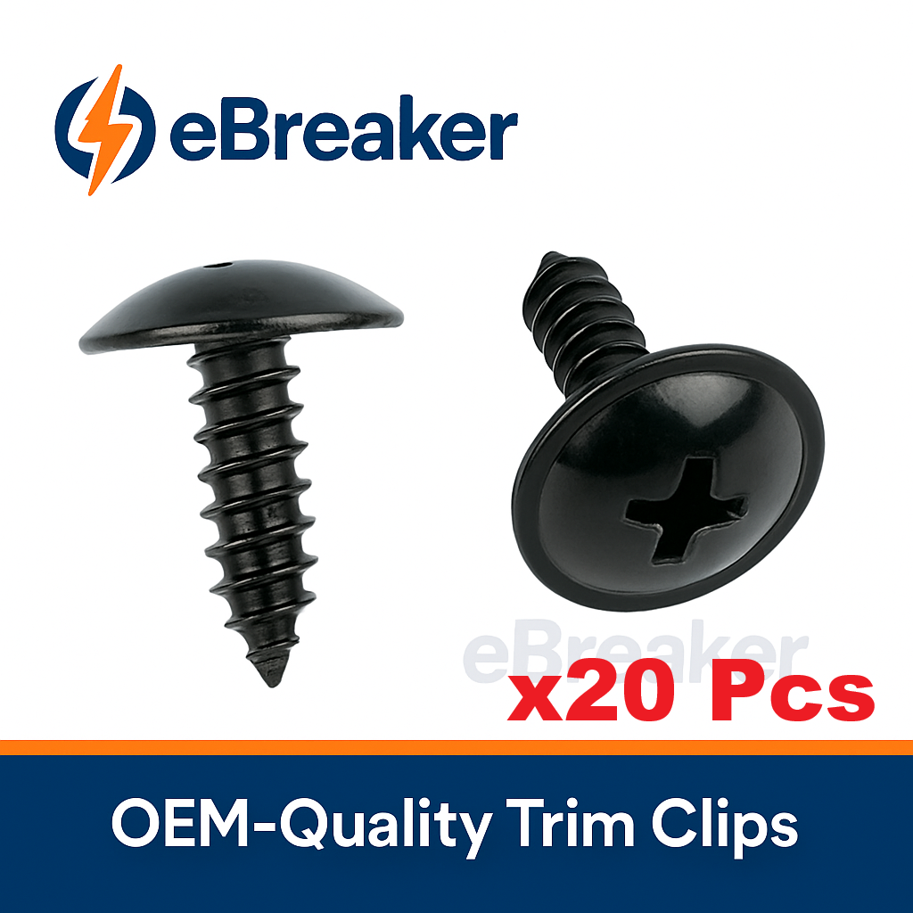 Automotive Vehicle Universal M5 Black Flange Head Self Tapping Trim Screw - Car Van Truck