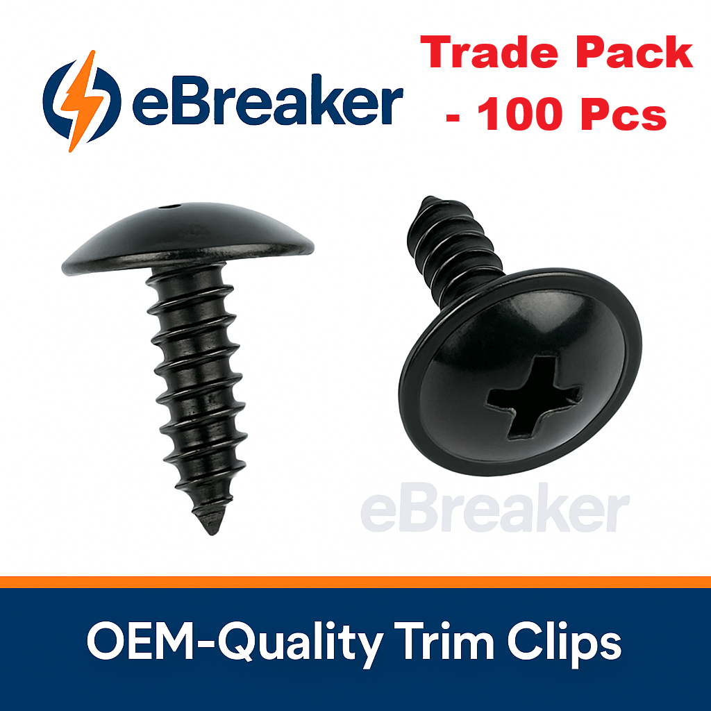 Automotive Vehicle Universal M5 Black Flange Head Self Tapping Trim Screw - Car Van Truck