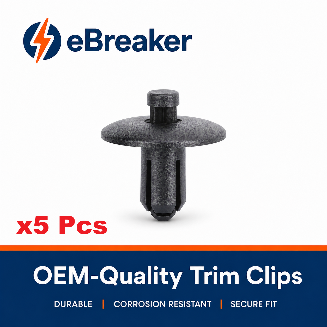 Audi Push Fit Rivet Trim Clip 6mm Black - 4D0807300