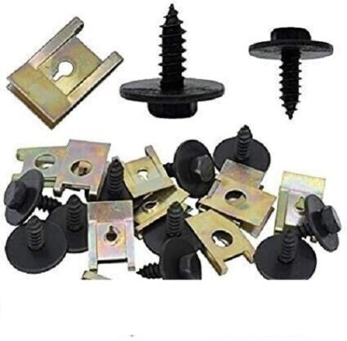 Black & Gold U-Clip Speed Fastener Screw Set - Undertray & Splashguard Kit