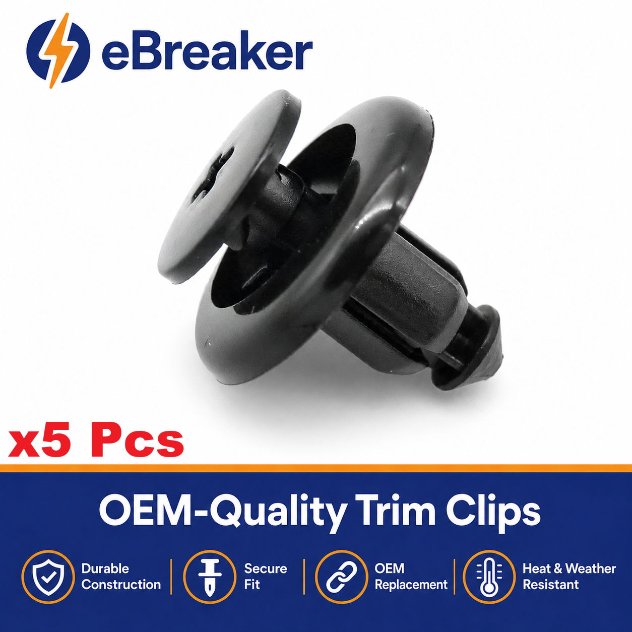 Mazda Subaru 8mm Easy Release Push Fit Plastic Rivet Trim Clips