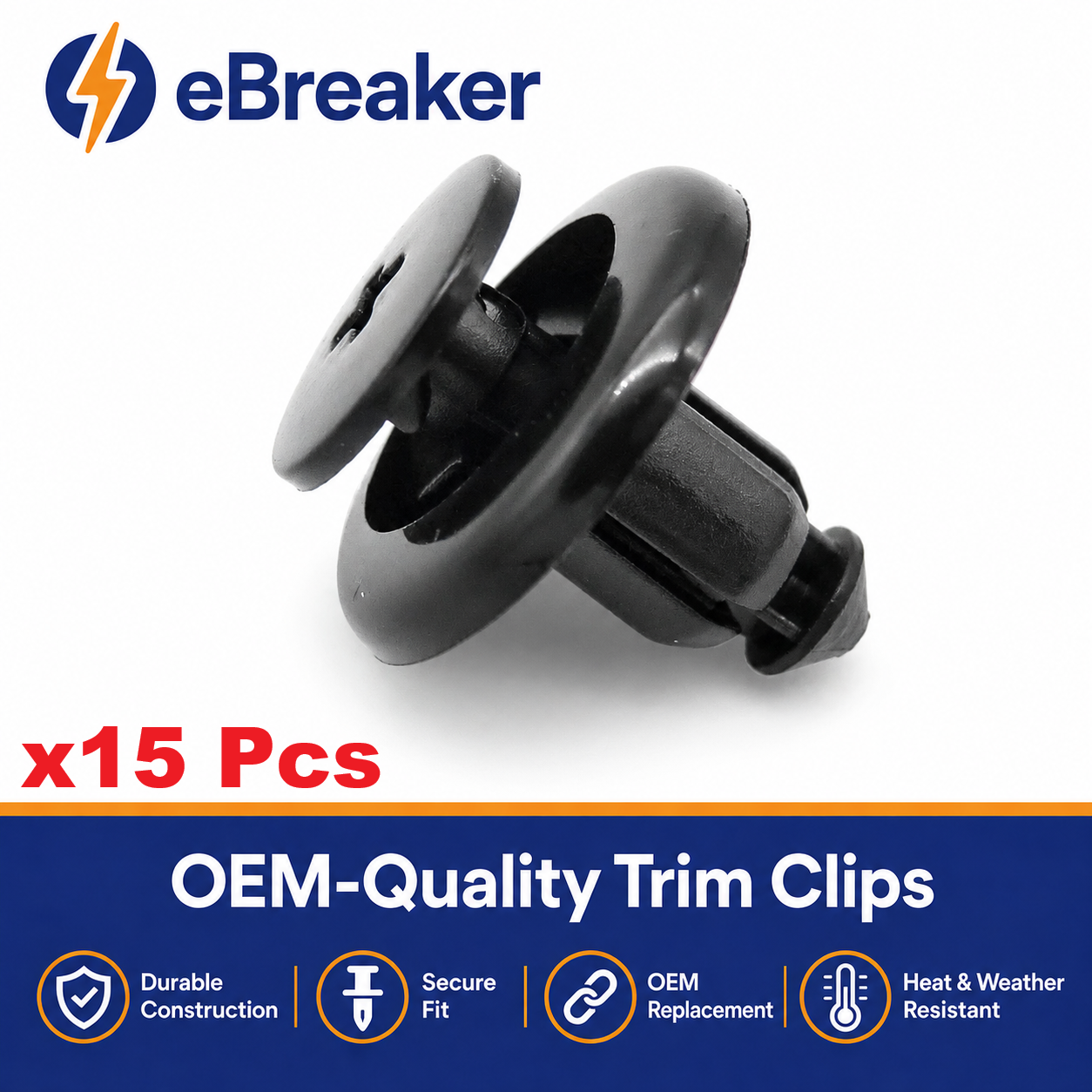 Mazda Subaru 8mm Easy Release Push Fit Plastic Rivet Trim Clips