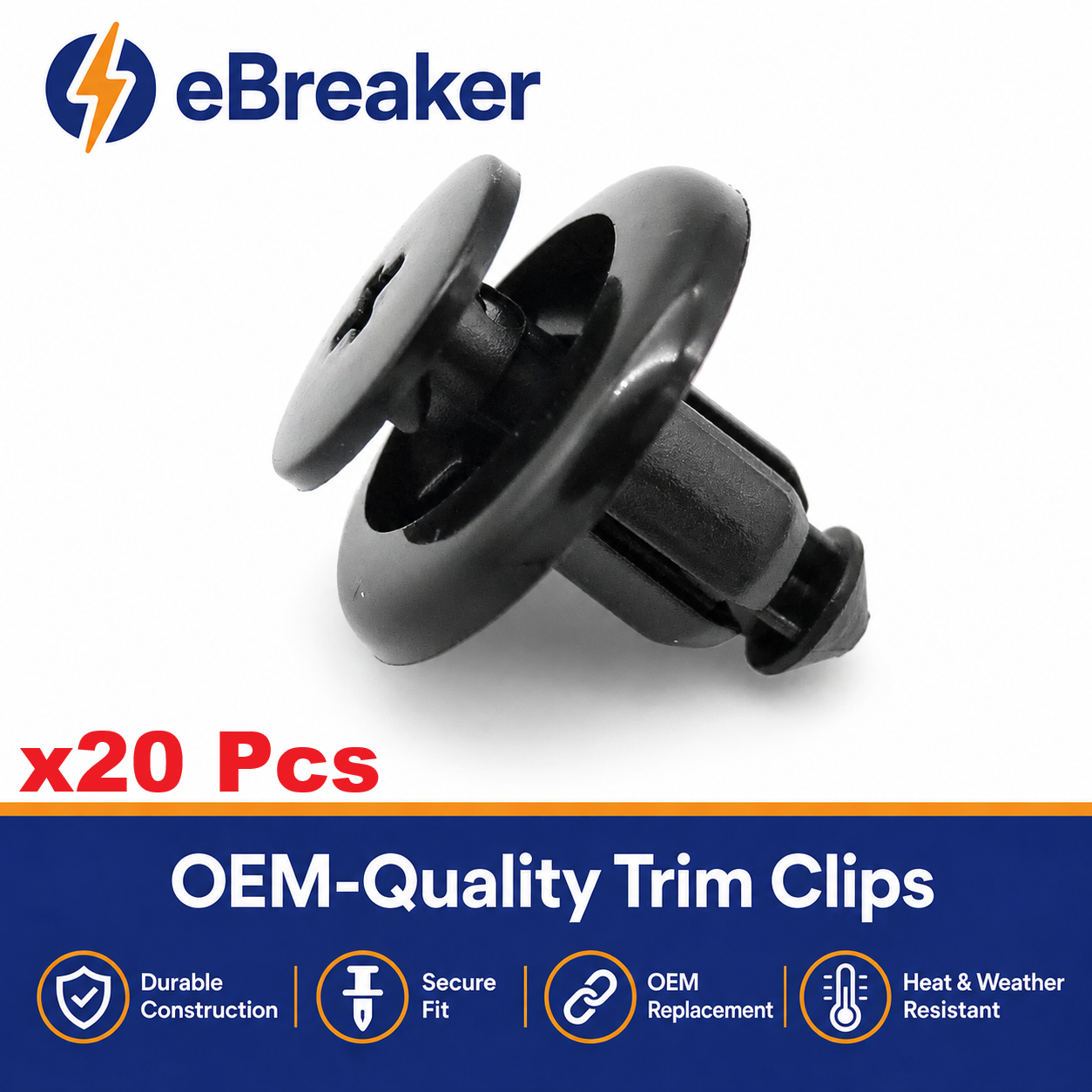 Mazda Subaru 8mm Easy Release Push Fit Plastic Rivet Trim Clips