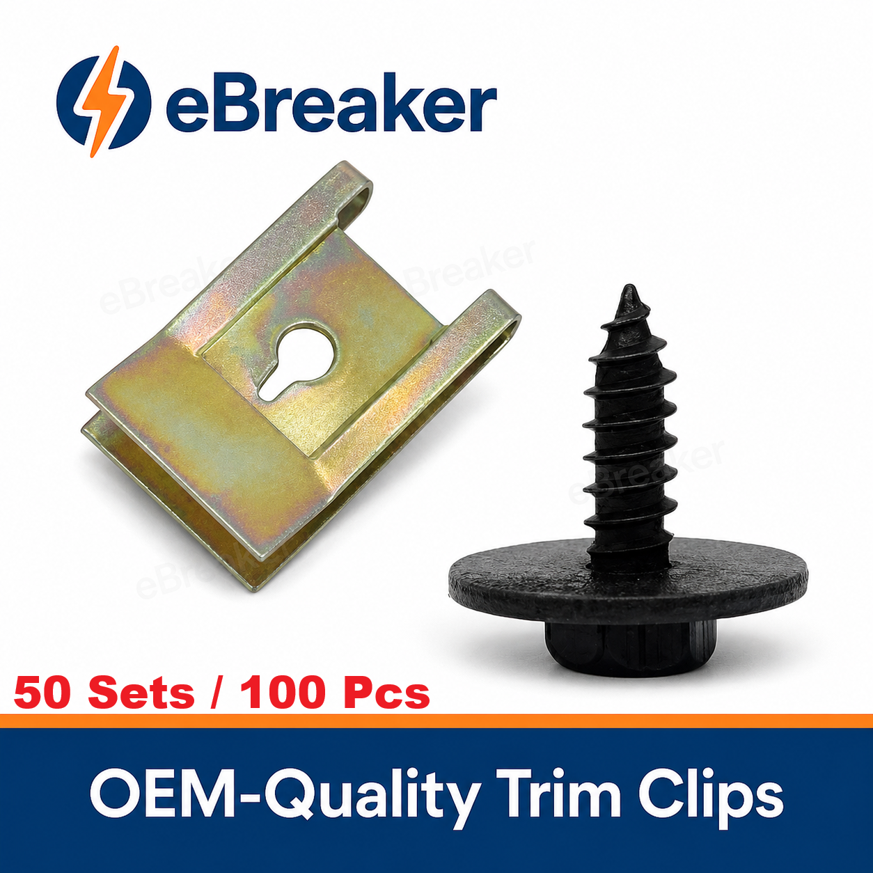 Black & Gold U-Clip Speed Fastener Screw Set - Undertray & Splashguard Kit