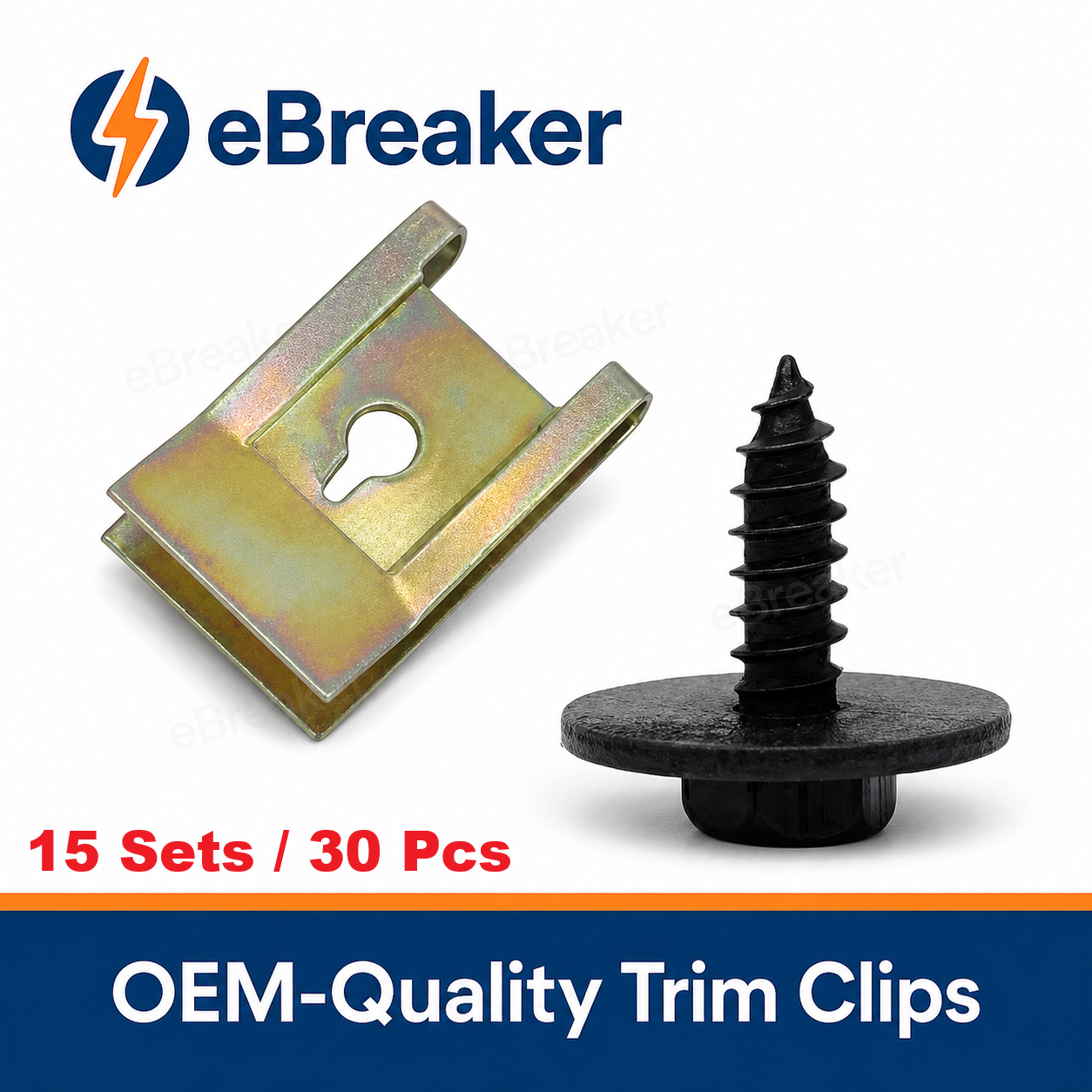 Black & Gold U-Clip Speed Fastener Screw Set - Undertray & Splashguard Kit