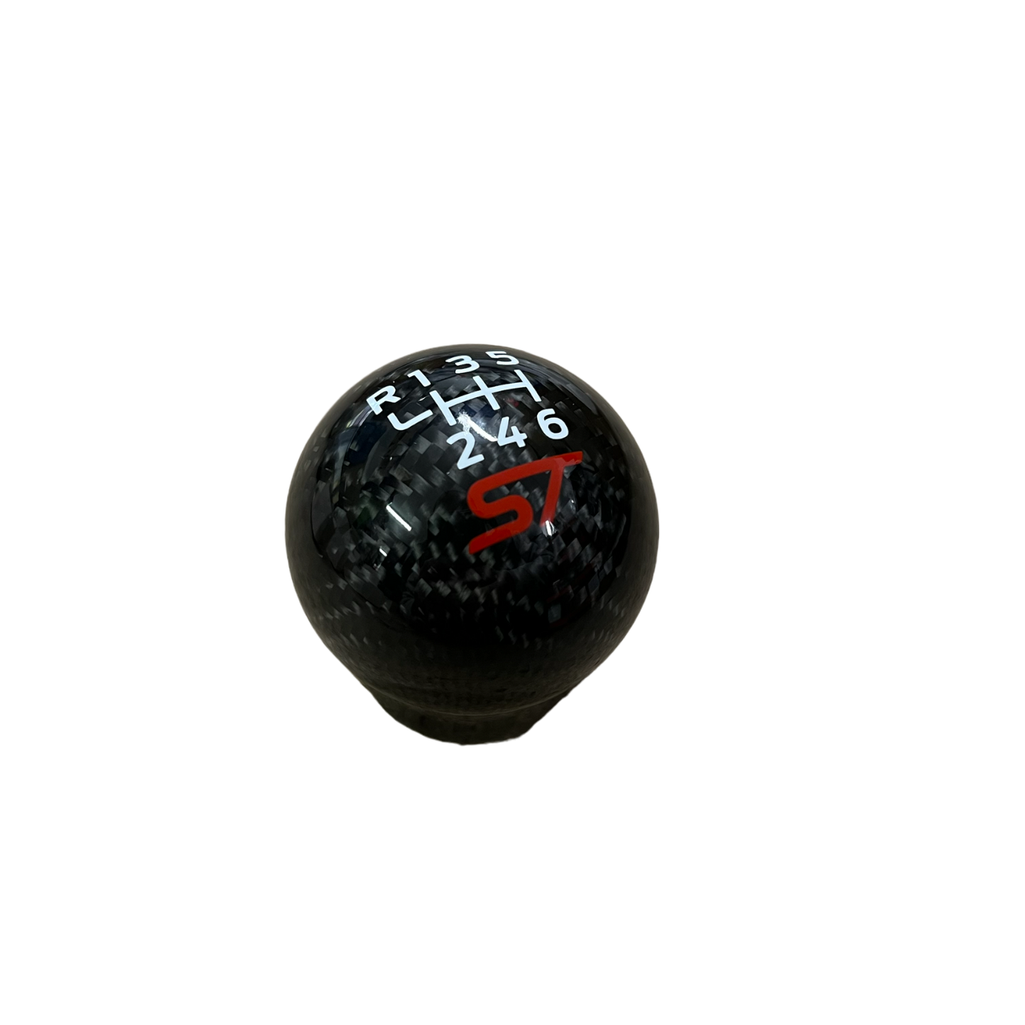 Genuine Carbon Fibre Gear Knob with Red ST Logo – Fits Most Manual Ford Models