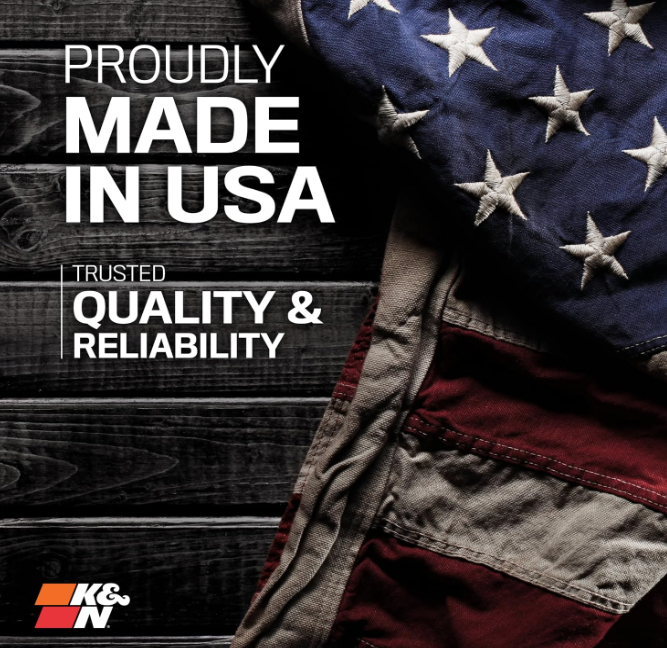 K&N air filter proudly made in USA graphic