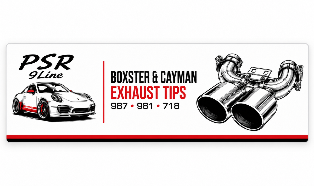 PSR9Line GT4-style twin 102mm exhaust tips for Porsche Boxster and Cayman 987 981 718