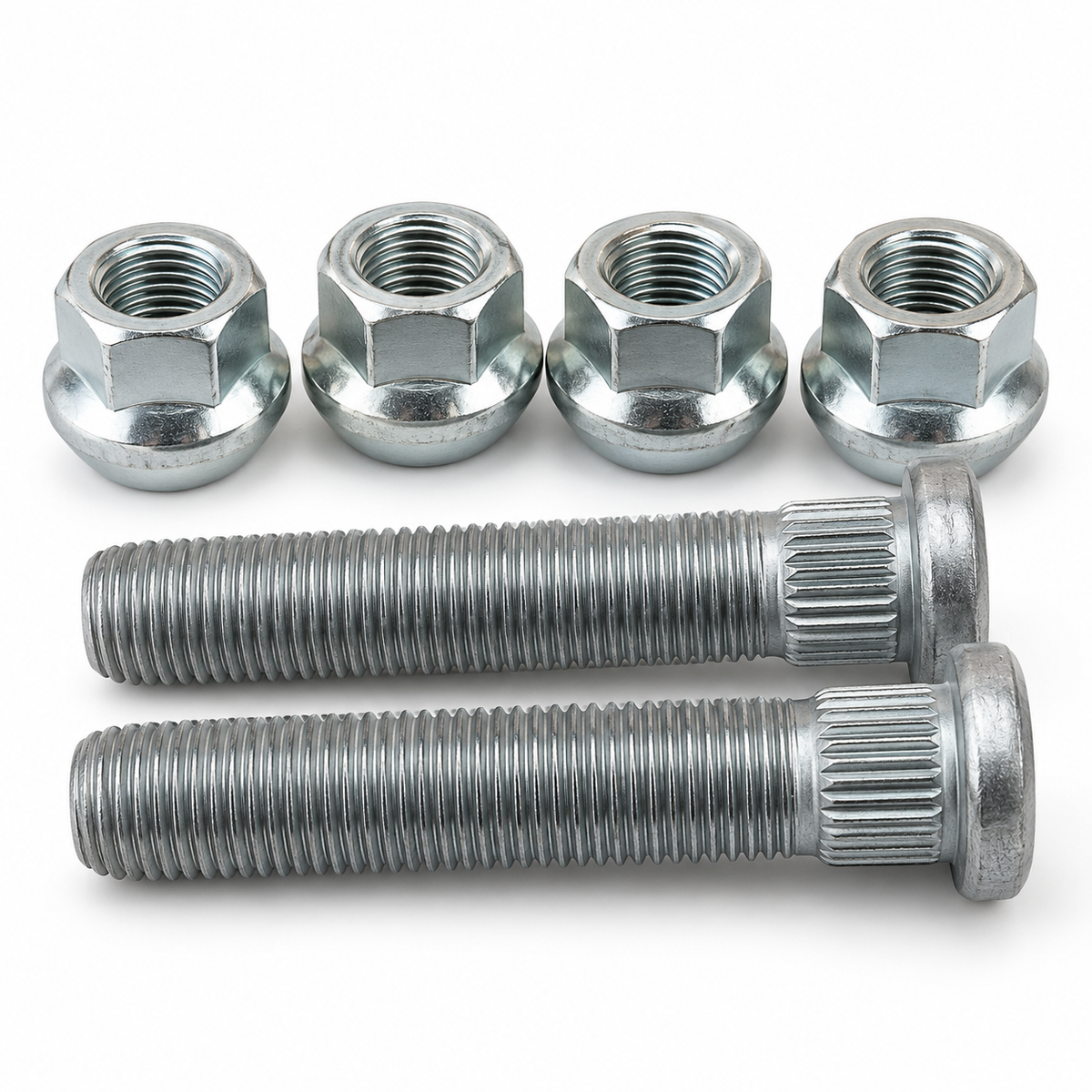 Close-up PSR9Line extended press-in Porsche wheel studs