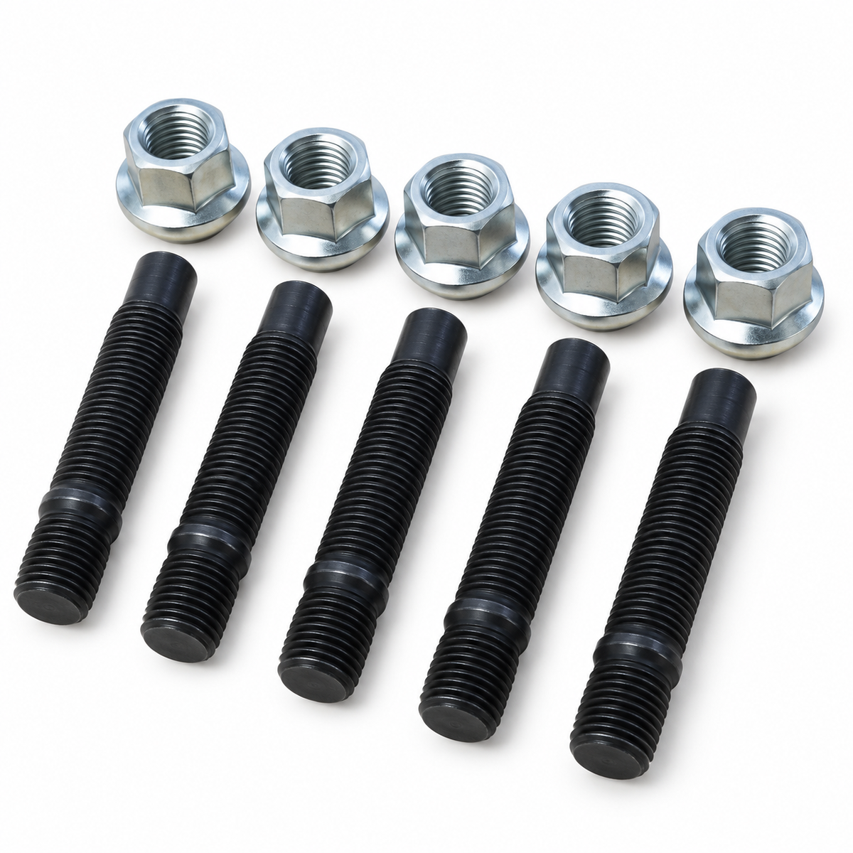PSR9Line Porsche wheel studs and silver R14 open nuts