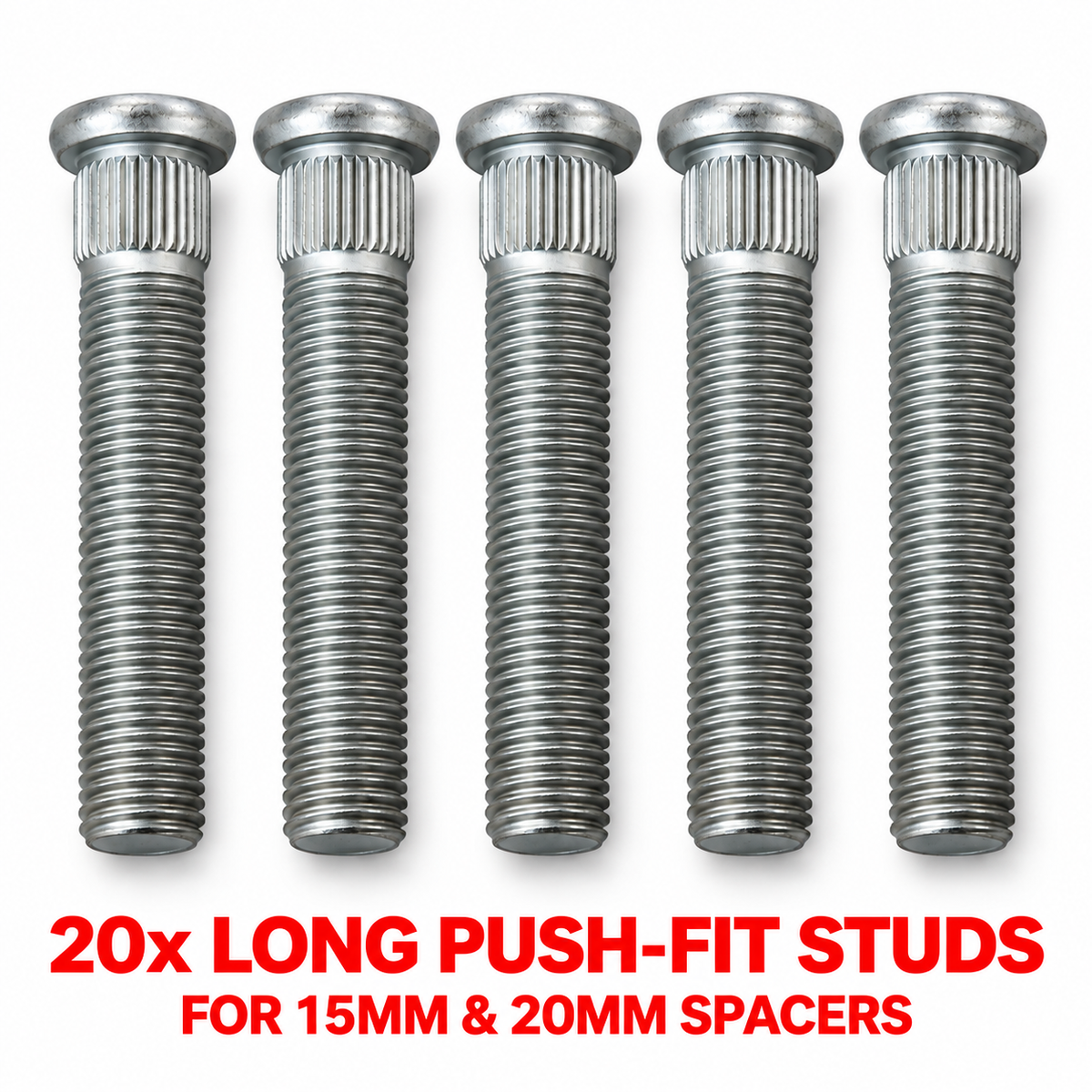 20 Long Push-Fit Porsche Wheel Studs for 15mm and 20mm spacers