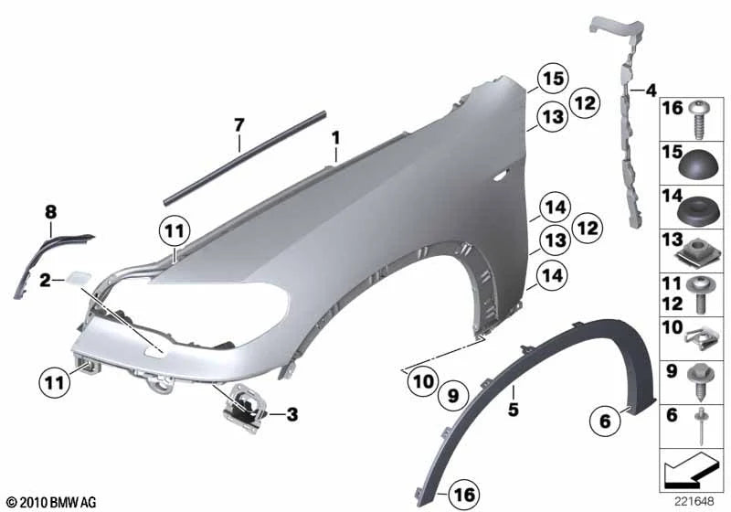 Wheel Arch Blind Rivets BMW X3 X5 X6 - 07142151750