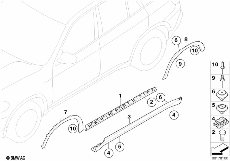 Wheel Arch Blind Rivets BMW X3 X5 X6 - 07142151750