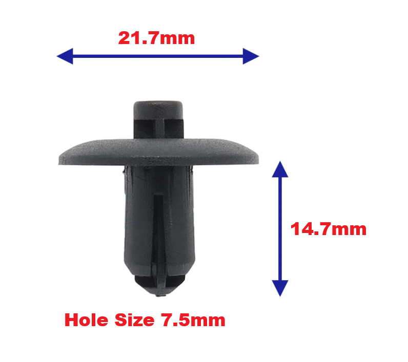 Audi Push Fit Rivet Trim Clip 6mm Black - 4D0807300