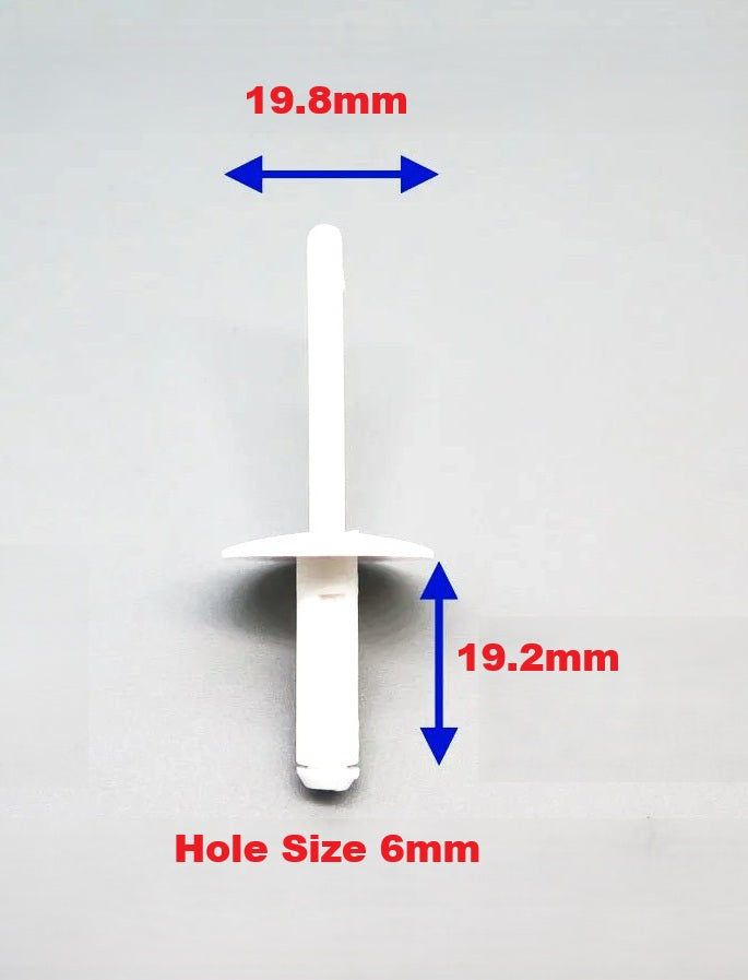White Wheel Arch Flare Pull Rivet BMW X5 X5M - 07147391324