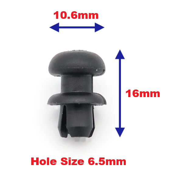 Parcel Shelf String Peg Clips 6mm Push Fit Tailgate Cord Mounts Ford VW Peugeot Citroen Vauxhall