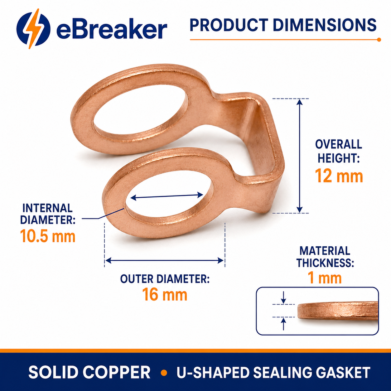 Copper U-Shaped Fuel Line & Turbo Oil Feed Gasket – MN187847 / 16627-8H800