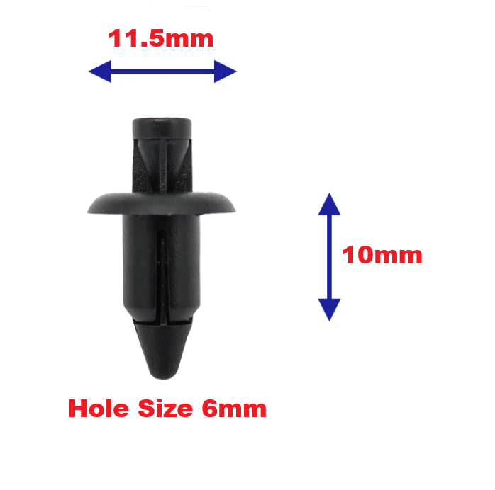 6mm Motorcycle Fairing Rivet Clips - Honda Yamaha Suzuki Kawasaki Trim Fasteners