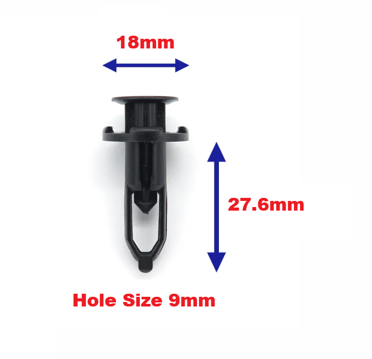 9mm Plastic Bumper Trim Rivet Toyota Peugeot Citroen - 52161-16010
