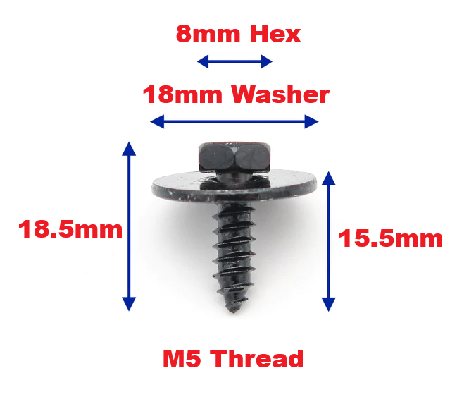 BMW Undertray Wheel Arch Bumper Hex Screws With Washer 07147129160