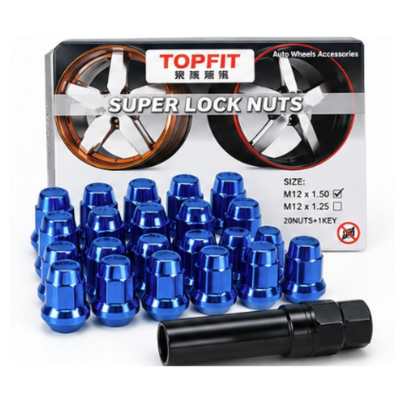 TOPFIT Super Lock Nuts blue set with key adaptor