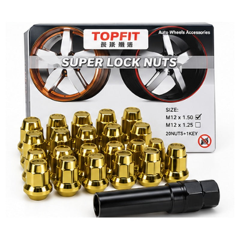 TOPFIT Super Lock Nuts gold set with key adaptor