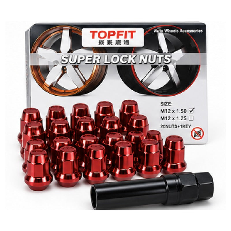 TOPFIT Super Lock Nuts red set with key adaptor