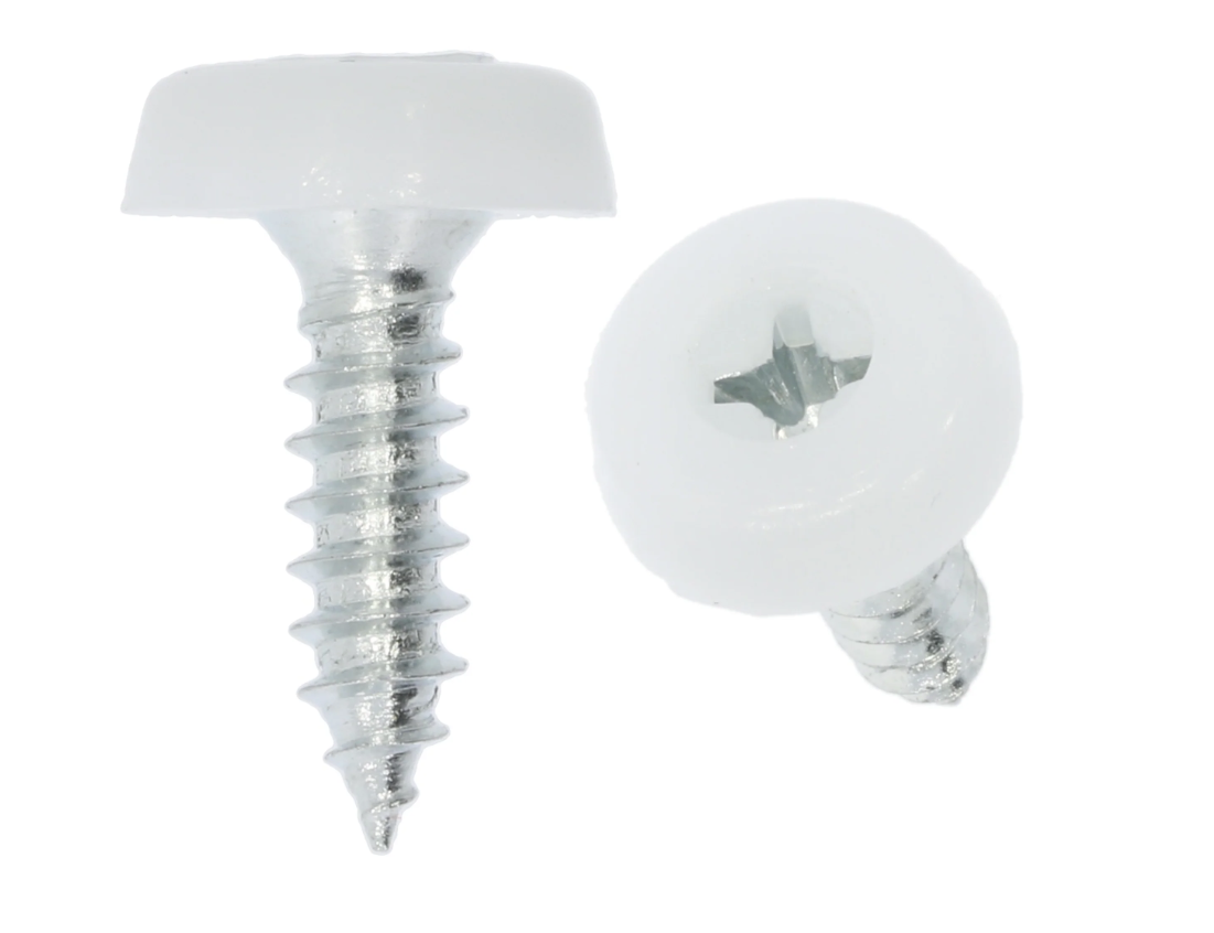 Number Plate Fixing Screws - Black Yellow White Polytop 4 Piece Kit