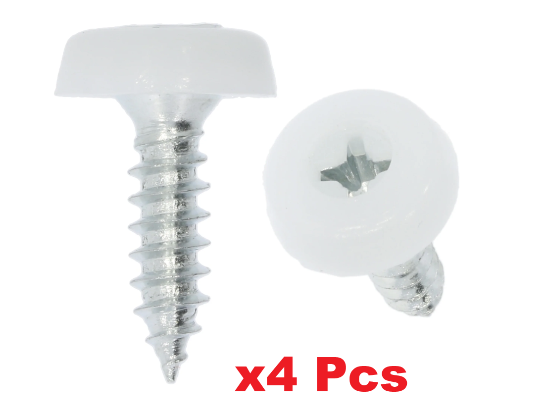Number Plate Fixing Screws - Black Yellow White Polytop 4 Piece Kit