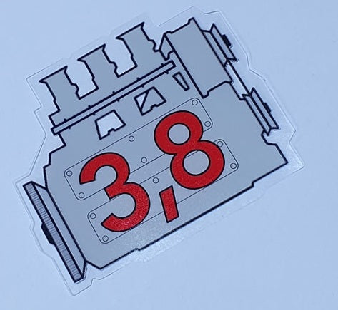 Porsche 911 3.8 engine window sticker - Retro Outlaw style rear screen decal