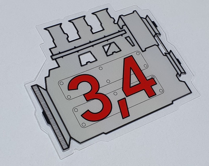 Porsche 911 3.4 engine window sticker - Retro Outlaw style rear screen decal