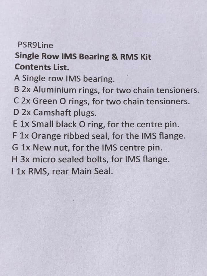 IMS BEARING REPLACEMENT SINGLE ROW KIT PORSCHE M96 911 Boxster 996 997 Carrera