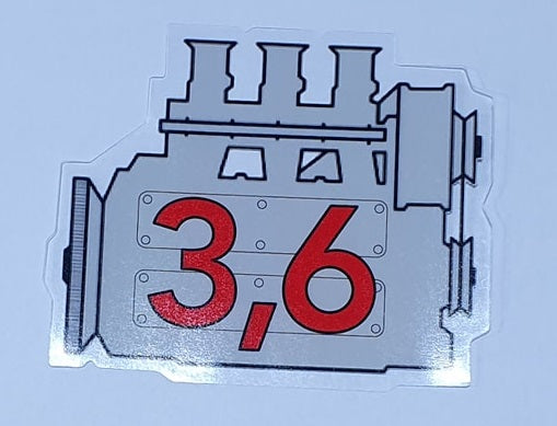 Porsche 911 3.6 engine window sticker - Retro Outlaw style rear screen decal