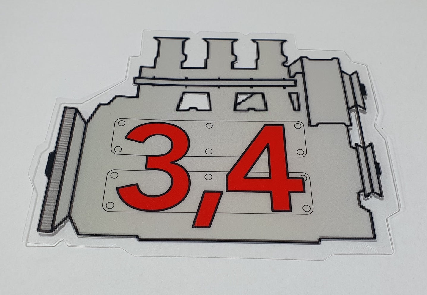 Porsche 911 3.4 engine window sticker - Retro Outlaw style rear screen decal