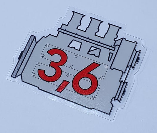 Porsche 911 3.6 engine window sticker - Retro Outlaw style rear screen decal