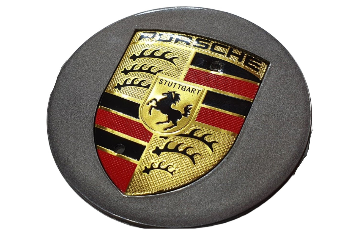 Porsche Wheel Centre Caps Black or Grey 75mm Crested