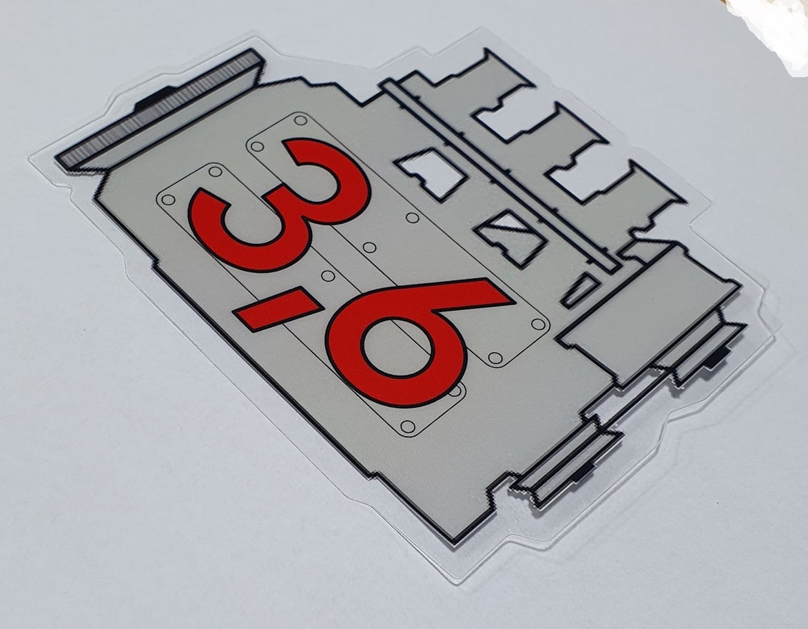 Porsche 911 3.6 engine window sticker - Retro Outlaw style rear screen decal